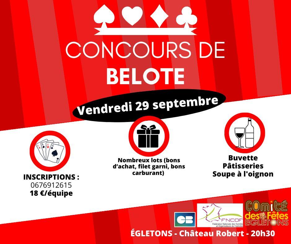 Affiche concours de Belote