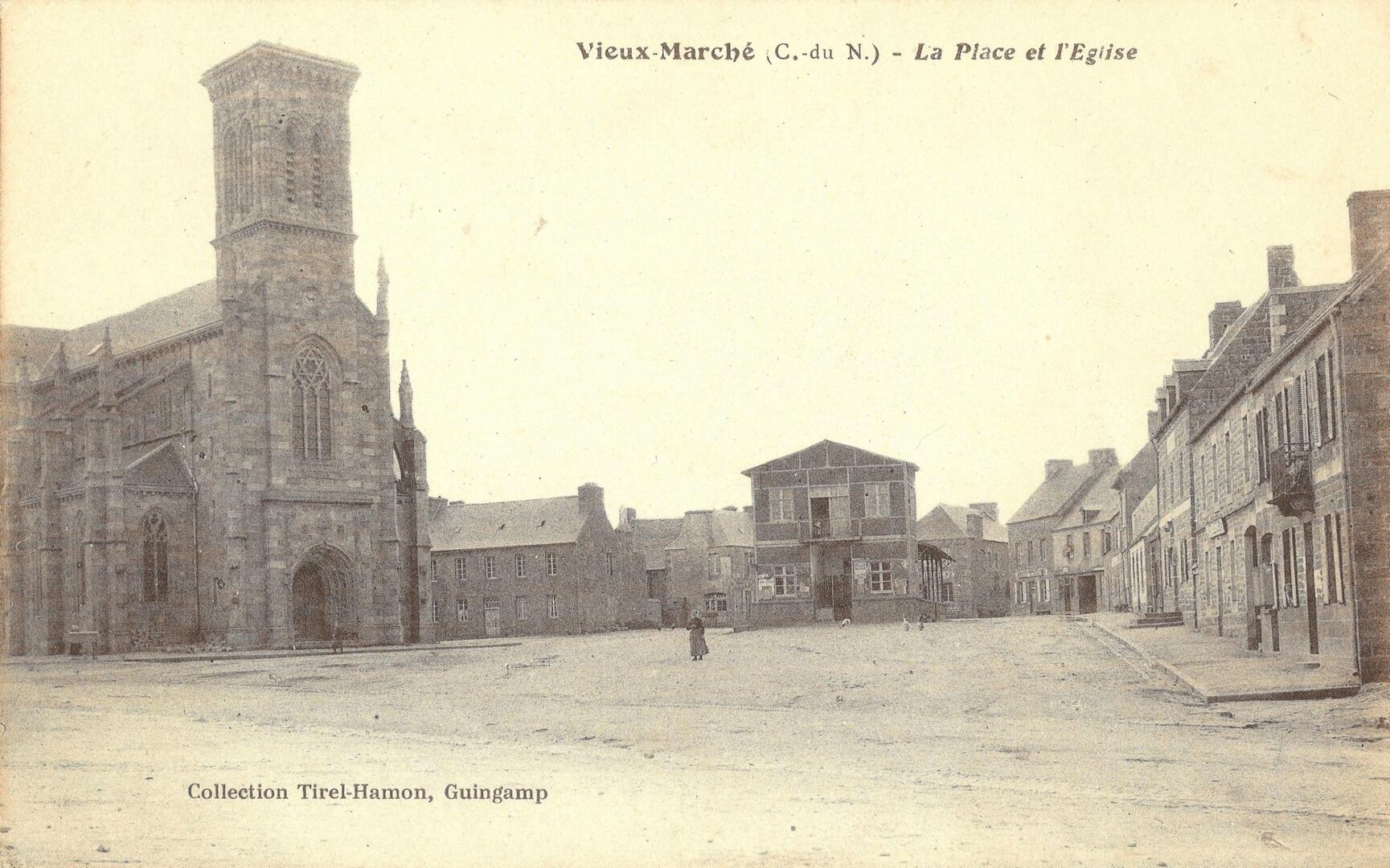 carte postale ancienne Vieux-Marché place de l'église 2