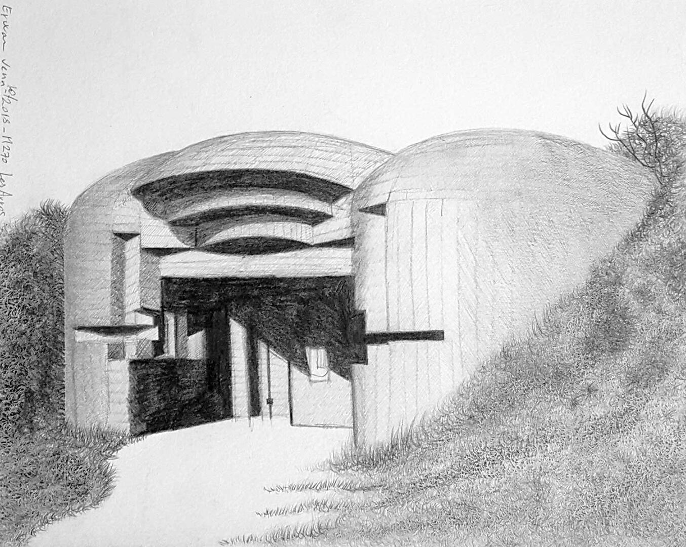 « M270 – LES ARROS » - Mine graphite sur papier aquarelle, 18 x 25 cm