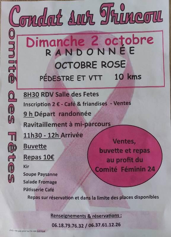 Randonnée octobre rose Condat sur Trincou
