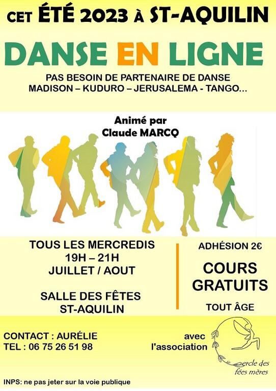 danse en ligne st aquilin 5 juillet au mercredi 30 août