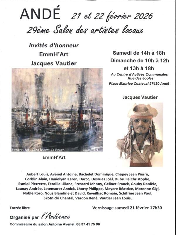 Affiche Salon des artistes locaux Andé