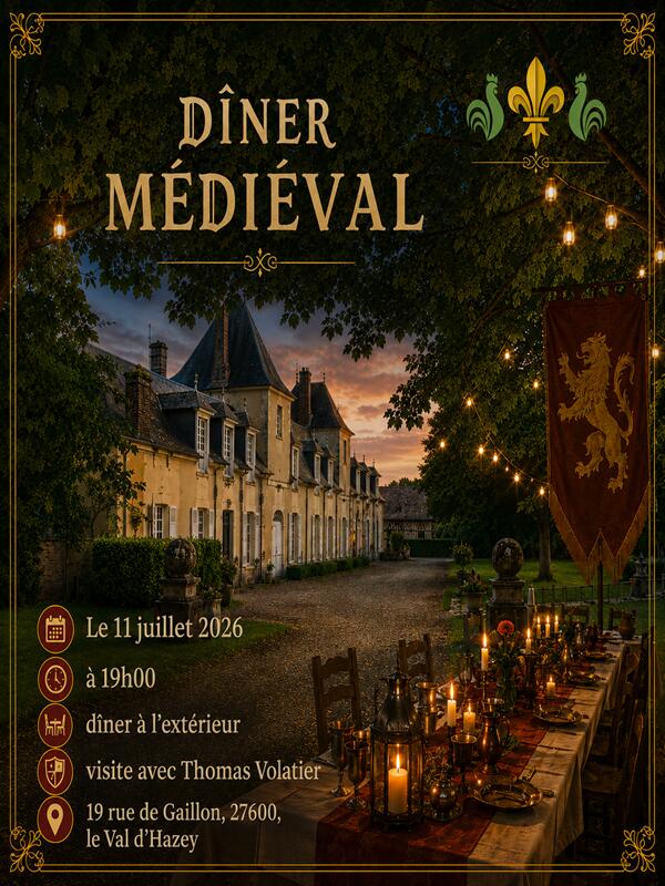 Affiche dîner médiéval Courtmoulin