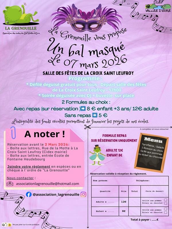 Flyer A4 Bal masqué