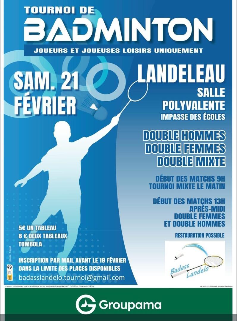 tournoi badminton landeleau 2025