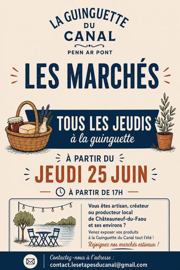 Affiche Marchés de la guinguette du canal à Châteauneuf-du-faou