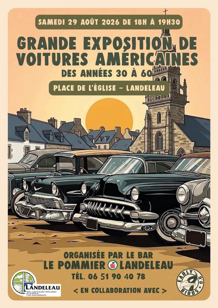 Grande exposition de voitures américaines