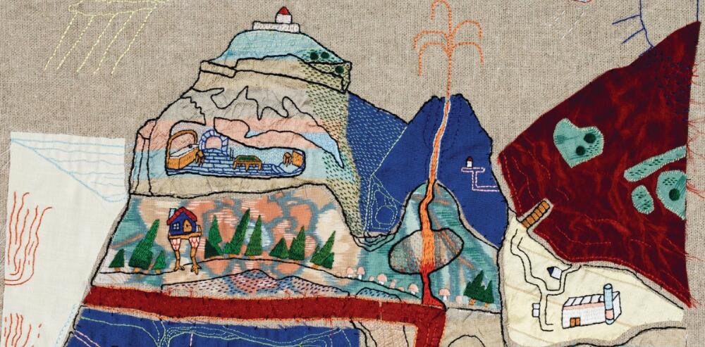 © Carte des mythes, fragments 2, 2023. Broderie d'Inès Cassigneul.