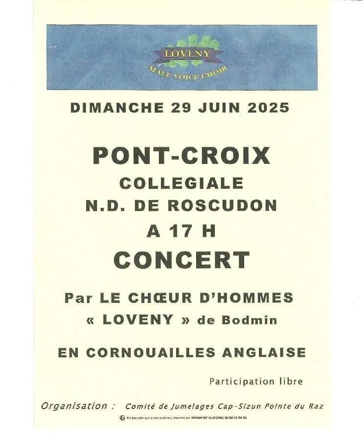 Concert Pont-Croix par le coeur d'hommes "loveny"