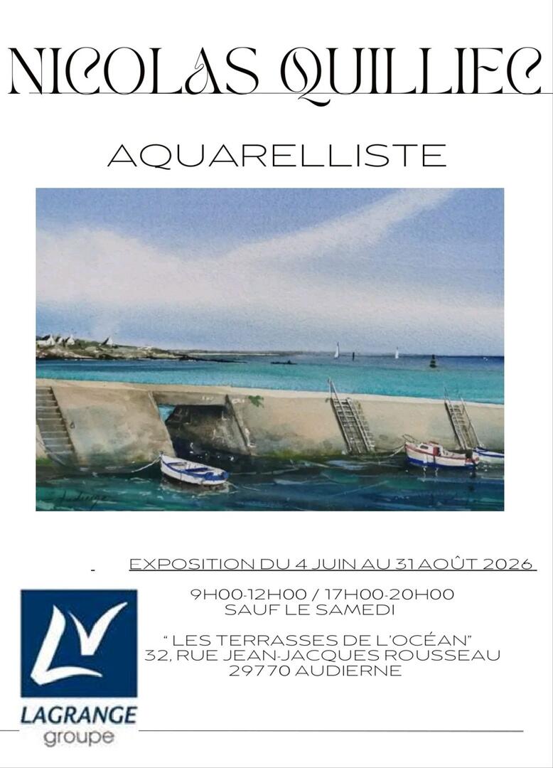exposition aquarelles Nicolas Quilliec