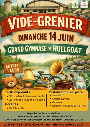 Affiche événement vide grenier illustratif coloré - 1