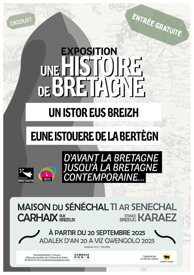 Affiche expo maison du sénéchal Histoire de Bretagne dès le 20 sept