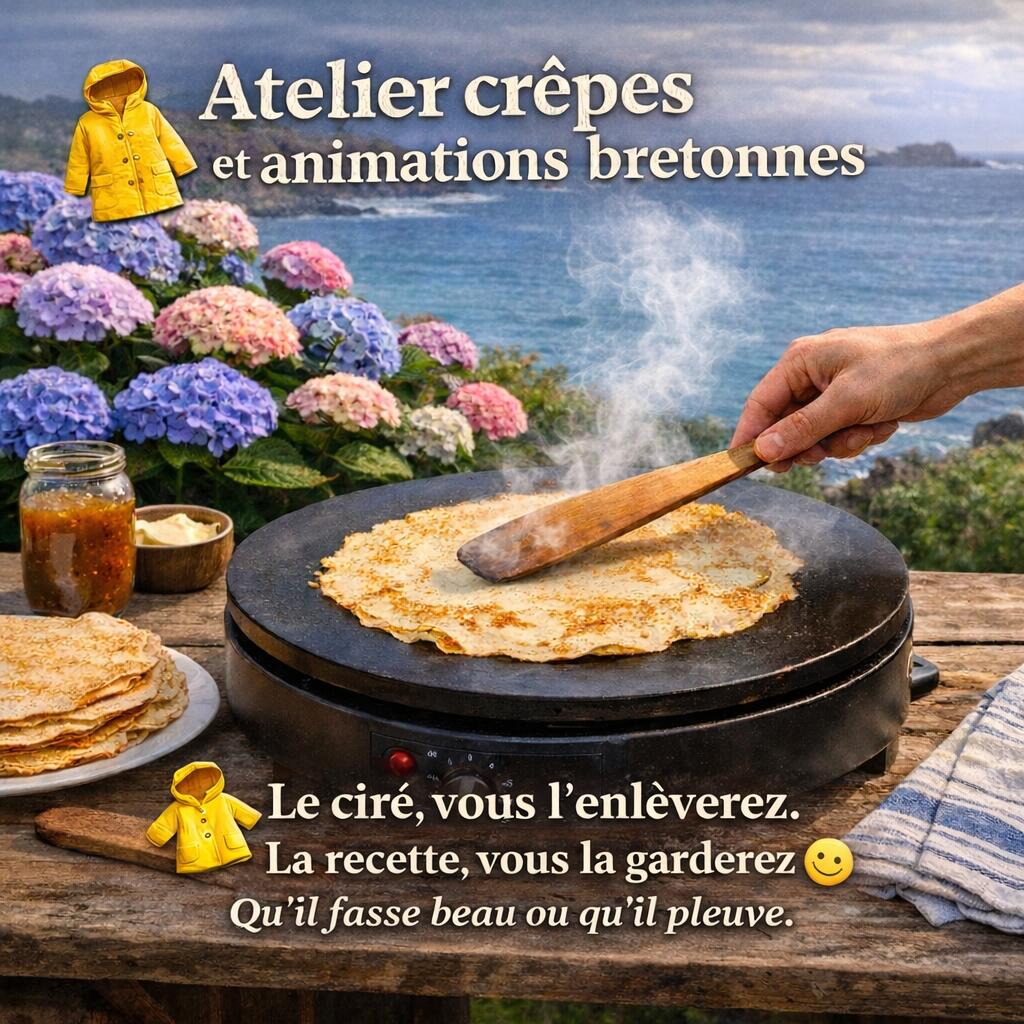 Atelier crêpes et animations bretonnes à Audierne