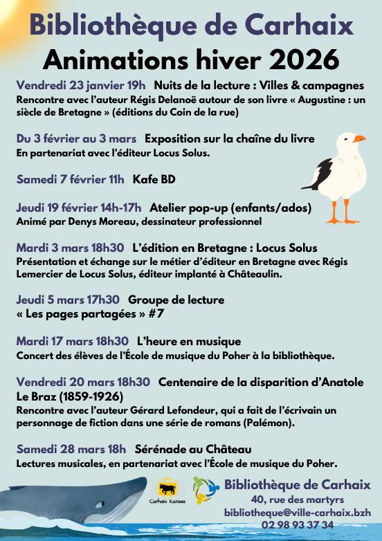 Bibliothèque animations hiver 2026