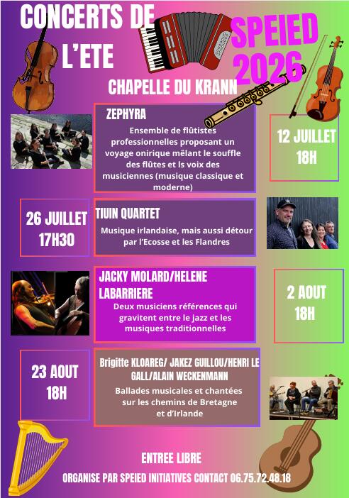 Affiche des concerts de l'été à Spézet