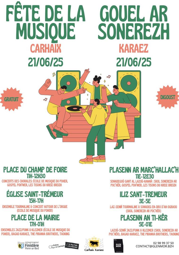 Fête de la musique Carhaix le 21 juin