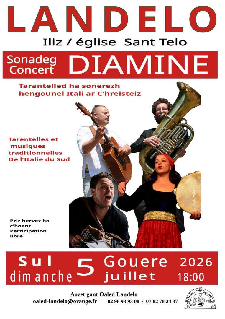 Affiche concert diamine à Landeleau
