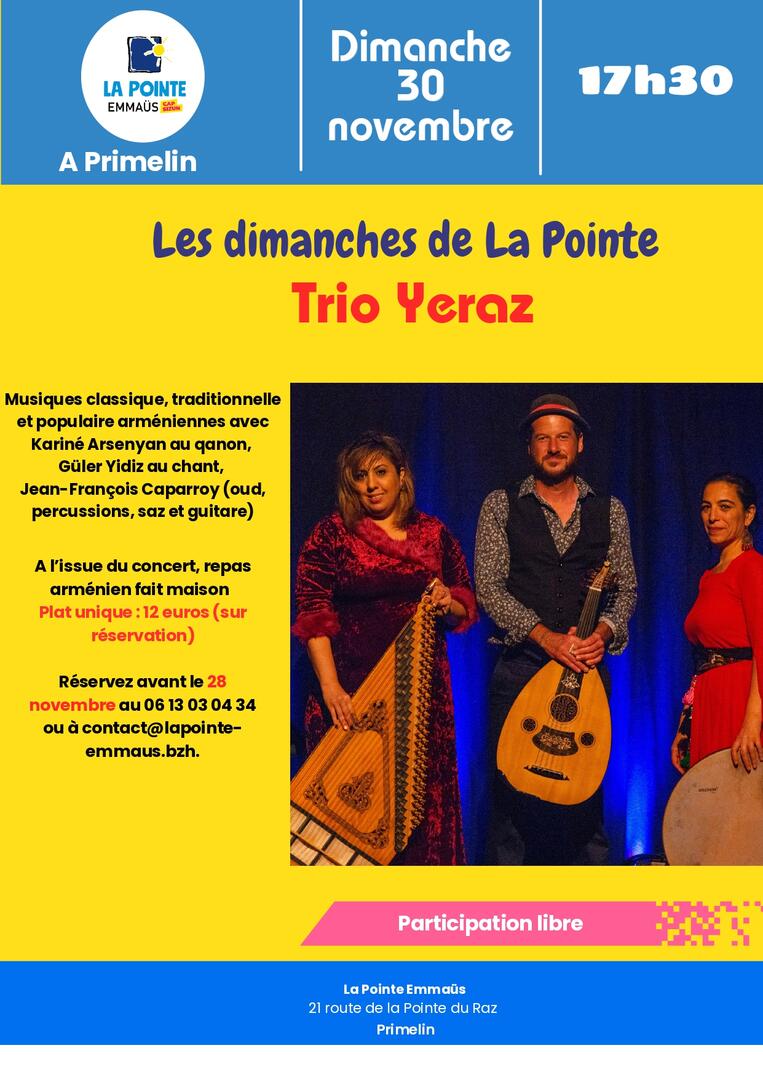 affiche Trio Yeraz-musique et repas arméniens