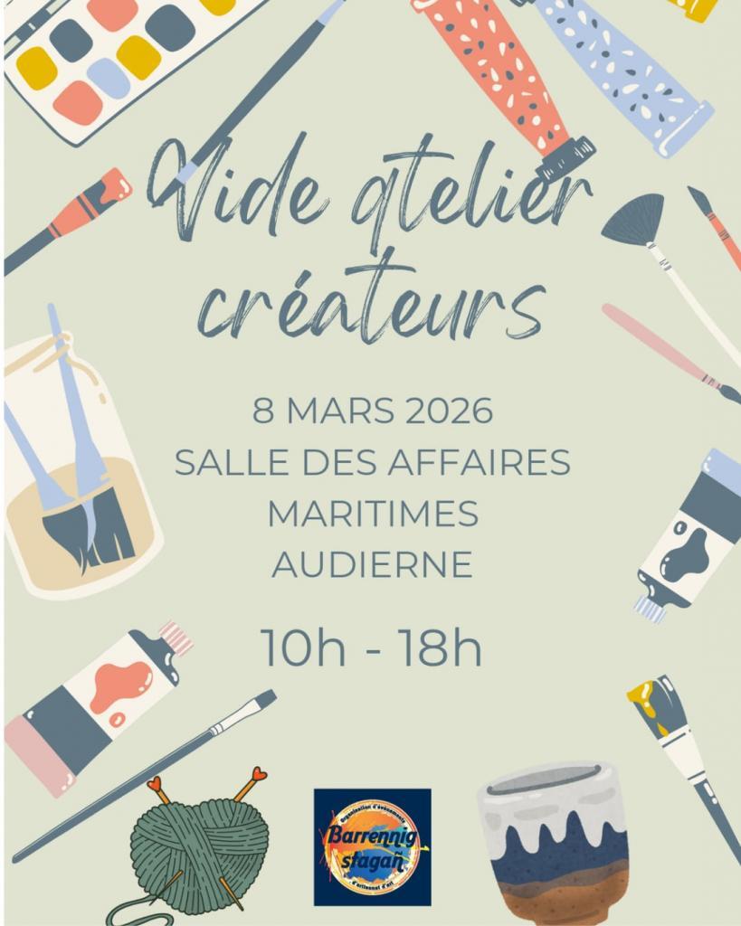 affiche vide atelier 8 mars 2026 Audierne