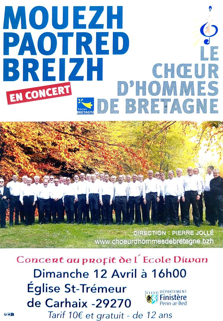 affiche concert du choeur d'hommes de Bretagne