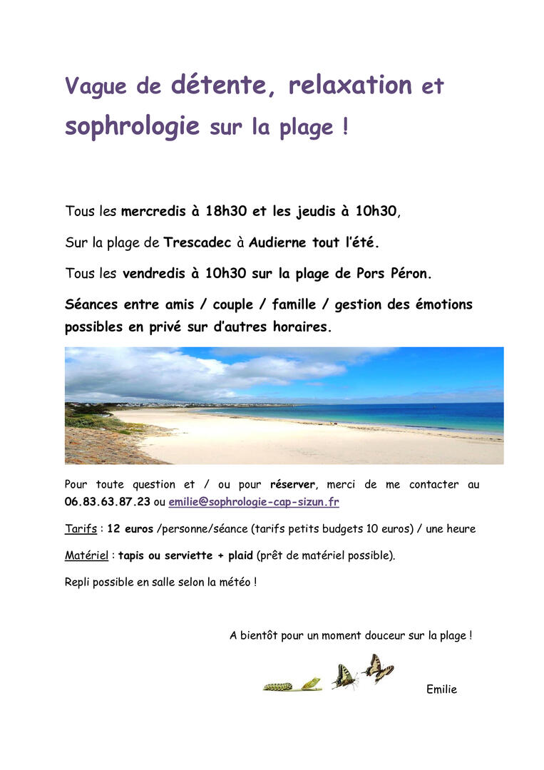 Vague de détente, relaxation et sophrologie sur la plage