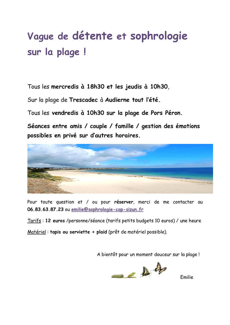 Vague de détente et sophrologie sur la plage