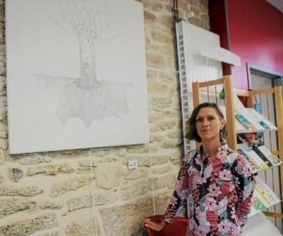 Les dessins d'Aurore Monard resteront en place à la médiathèque jusqu'à la fin du mois de janvier.