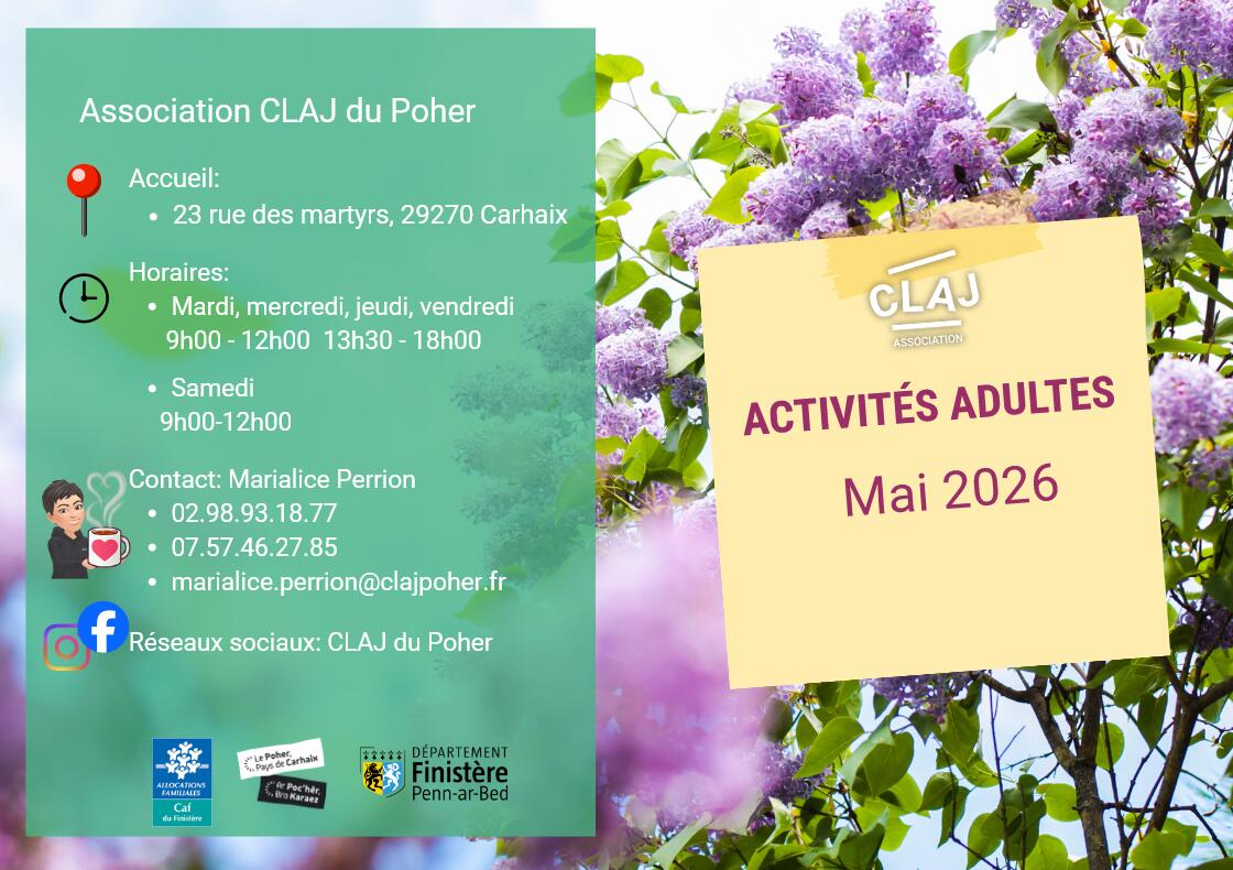 page de garde activité adultes mai CLAJ