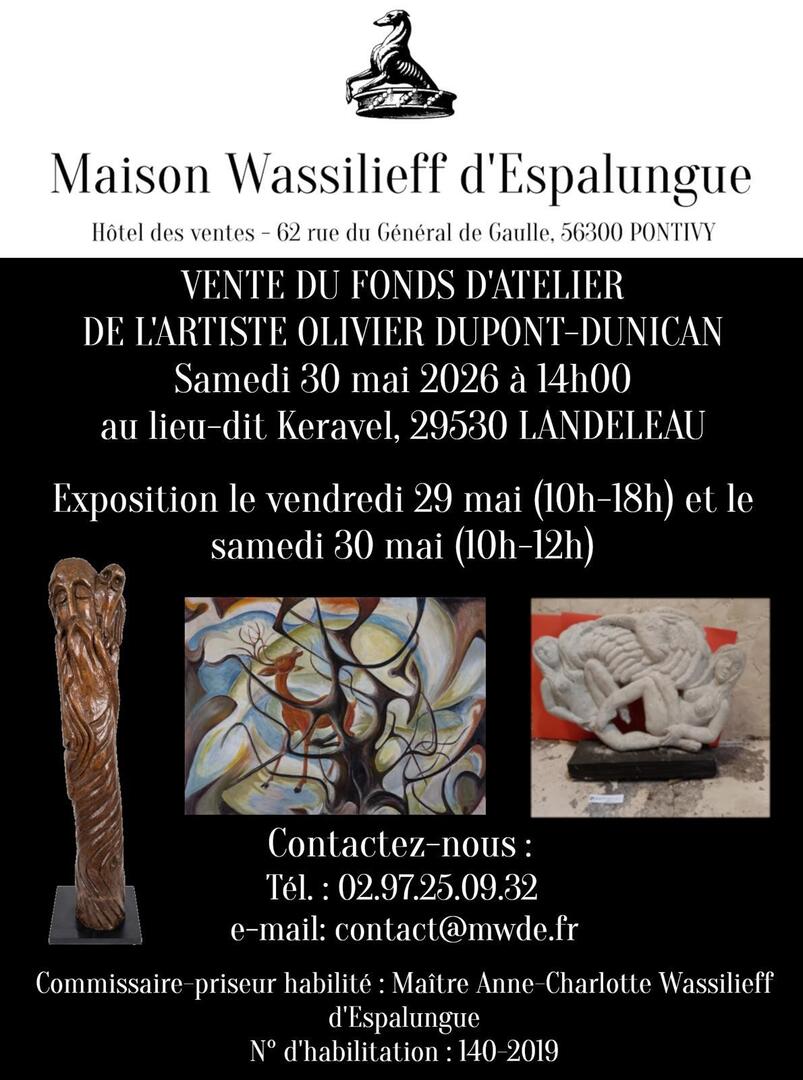 Exposition des œuvres d'Olivier Dupont Danican et vente aux enchères