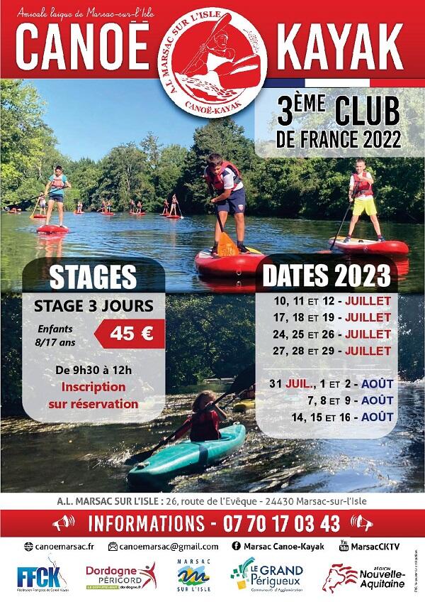 Affiche Stages Eté 2023