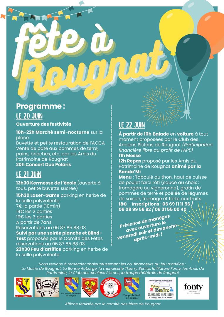 Affiche fête à rougnat