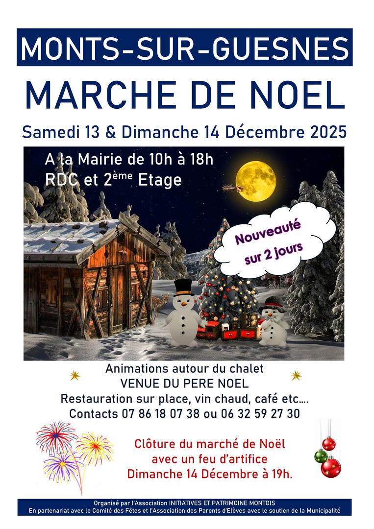 affiche MARCHE DE NOEL Monts-sur-Guesnes