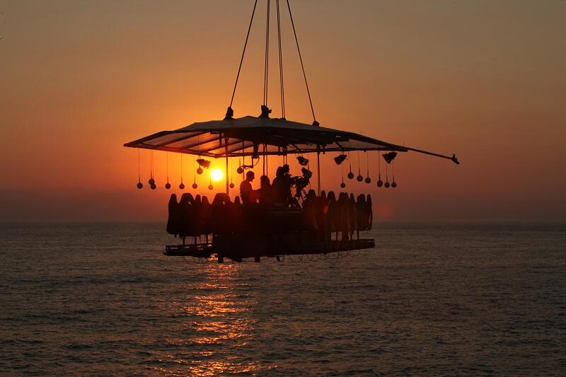 Dinner in the sky sunset