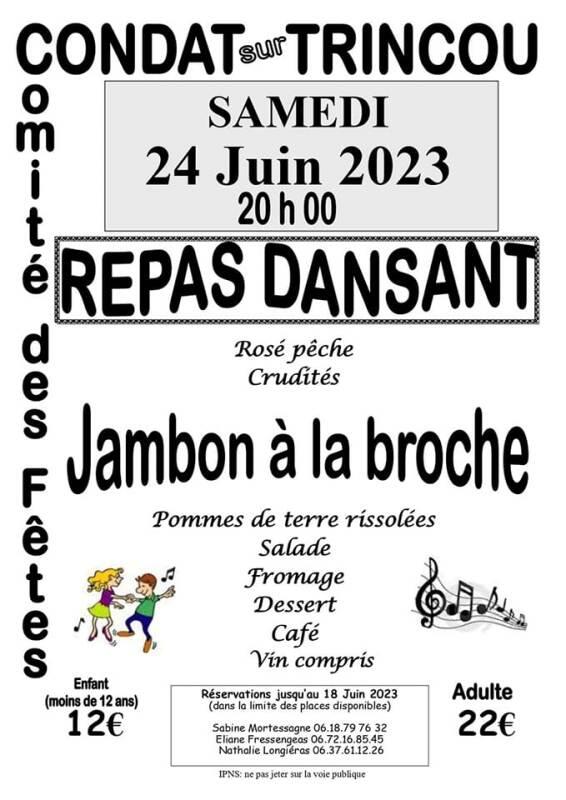 repas jambon à la broche Condat juin 2023