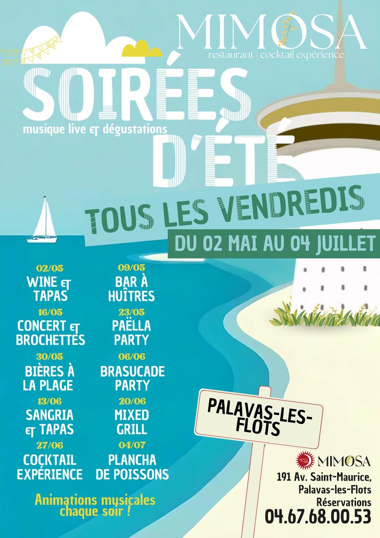 Flyer Soirées d'Eté Le Mimosa