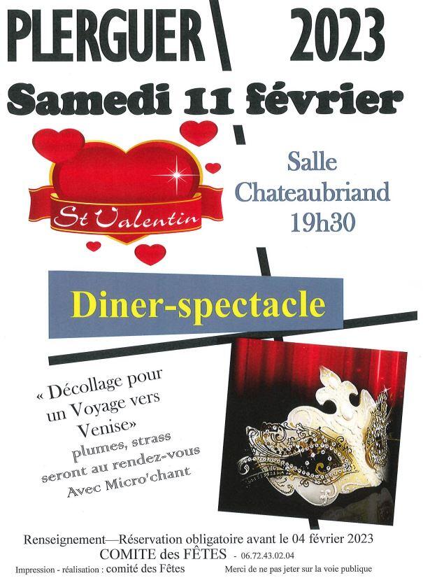 Dîner-spectacle Saint-Valentin 2023
