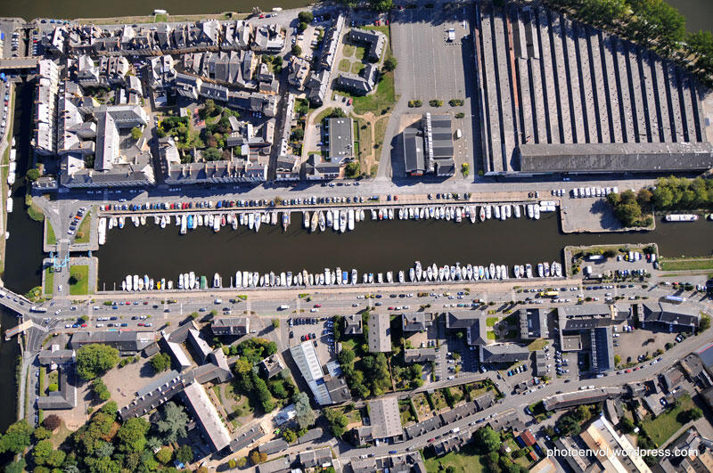 Vue aérienne du port de plaisance de Redon