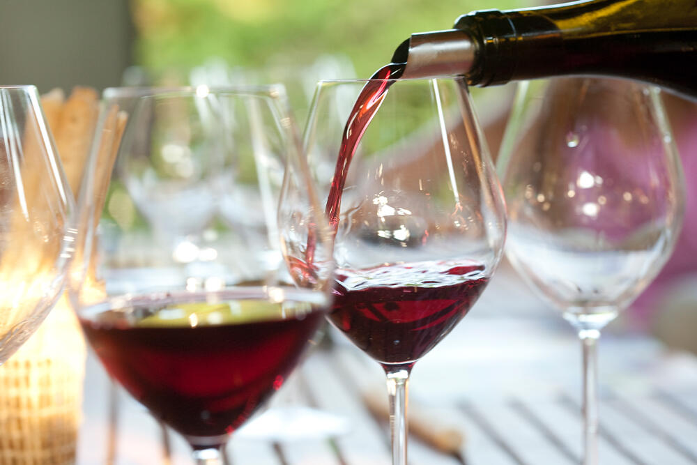Dégustation d'un vin rouge