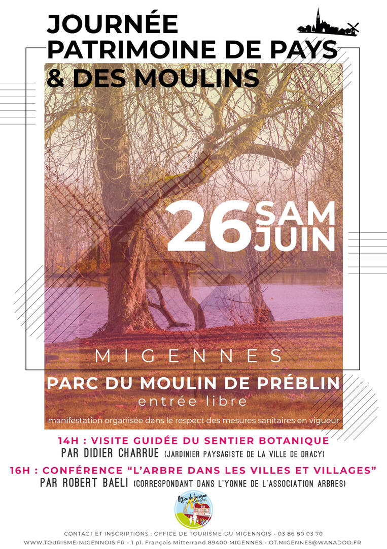 Journée Patrimoine de Pays & des Moulins au Parc du Moulin de Préblin à Migennes
