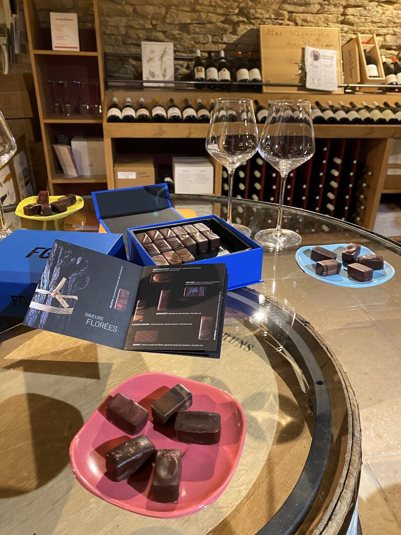 vin et chocolat Caveau + Gilotte
