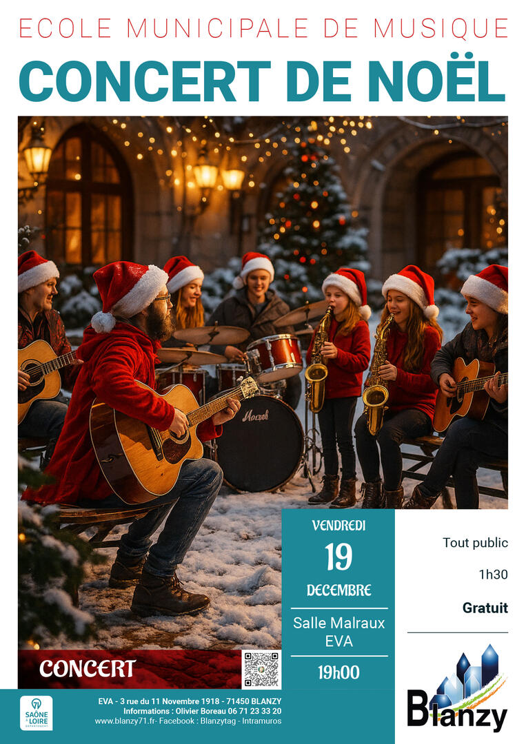 Affche concert de Noël de l'EMM de Blanzy
