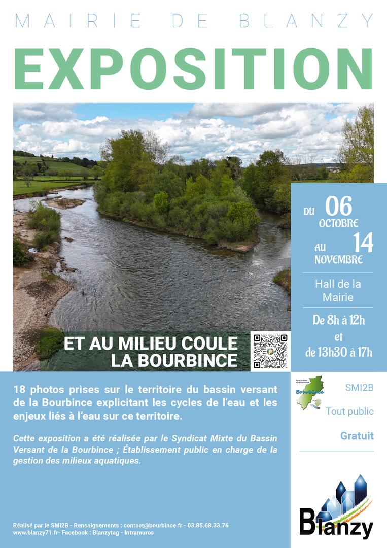 Affiche exposition Et au milieu coule la Bourbince