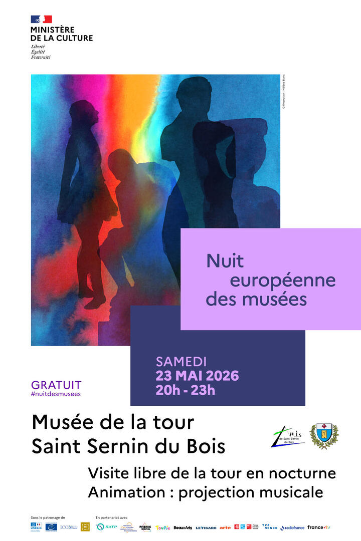 Affiche de la nuit des musées à St Sernin du bois