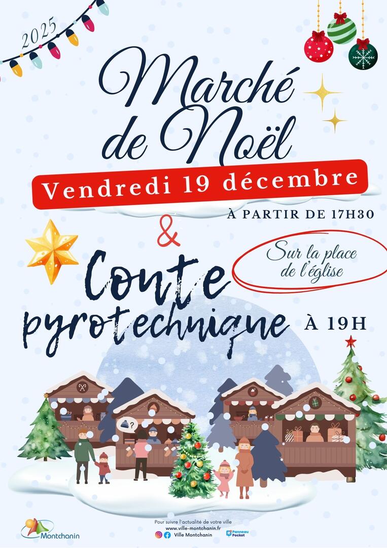 Affiche Marché de Noël et conte pyro