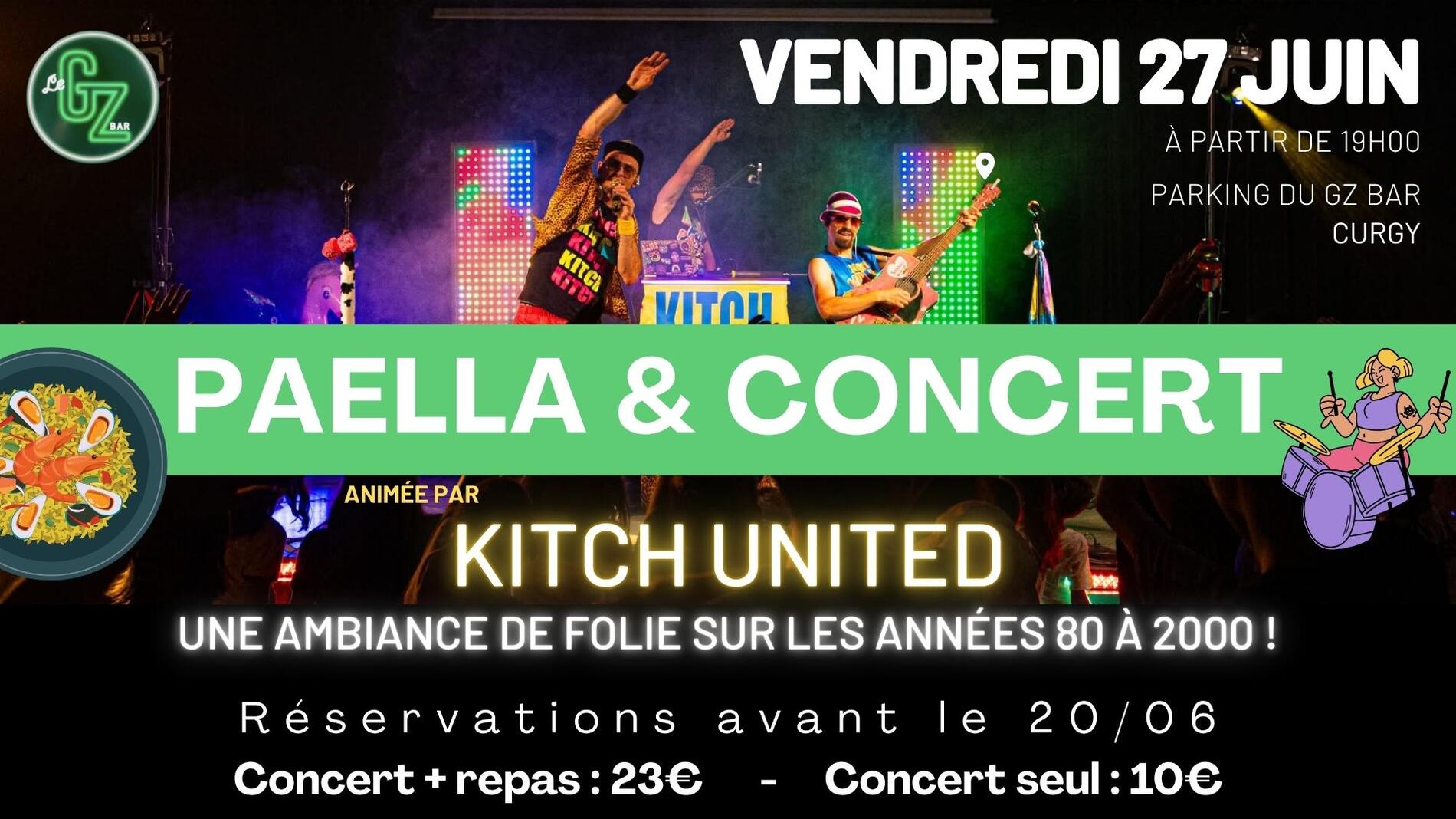 Affiche Soirée Paella+Kitch United