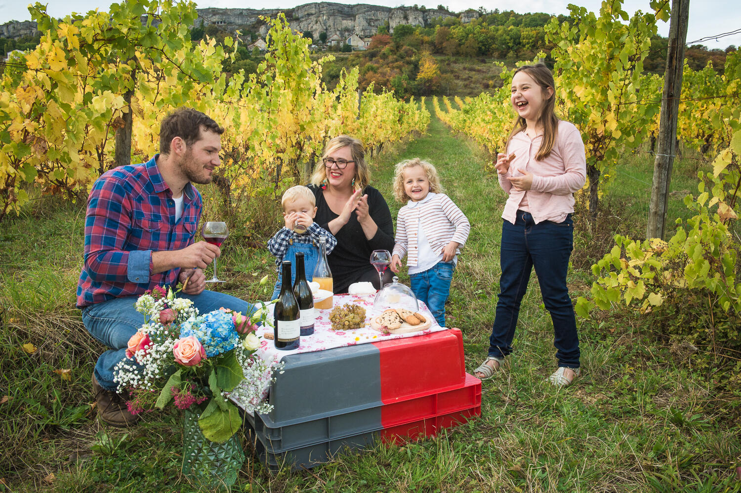 famille rocault dans les vignes