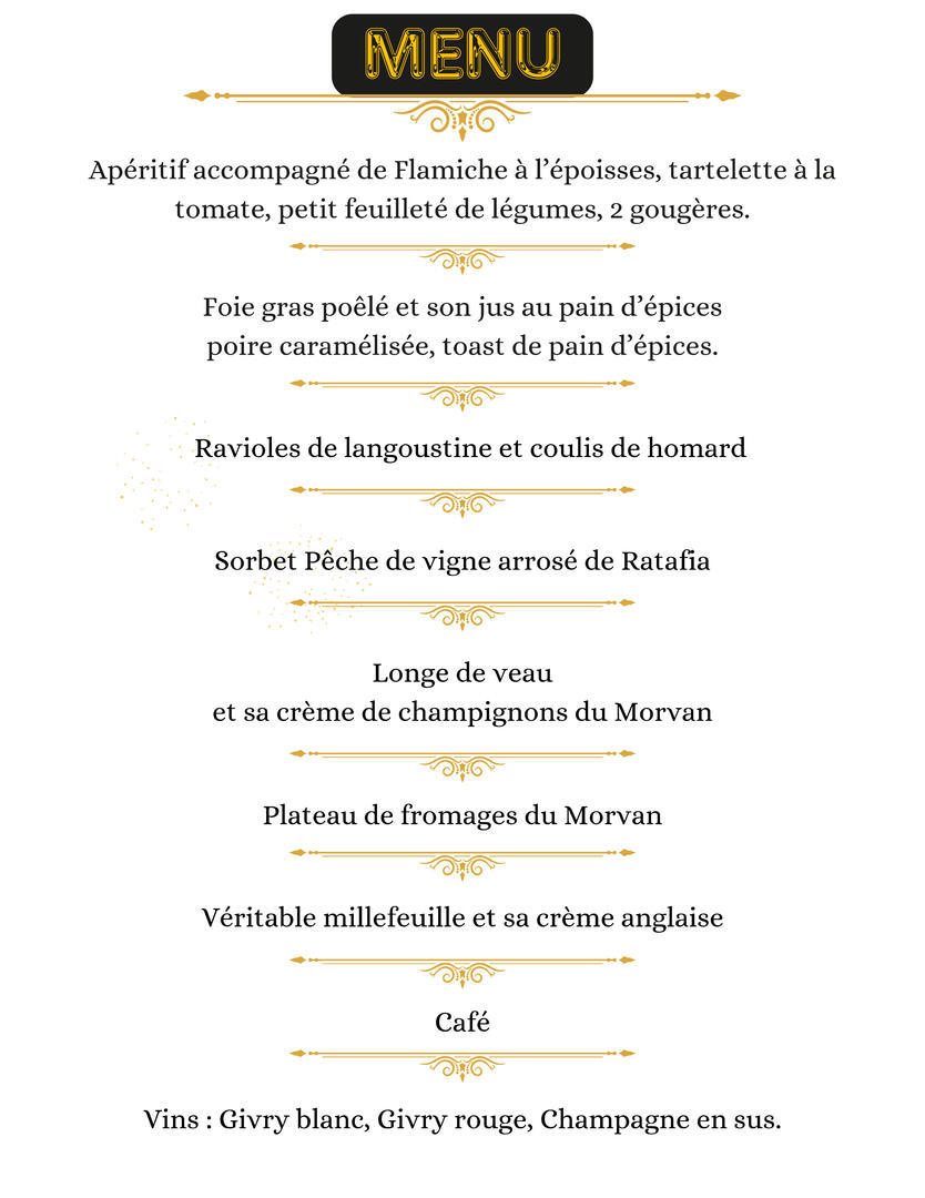 Menu réveillon Anysetiers