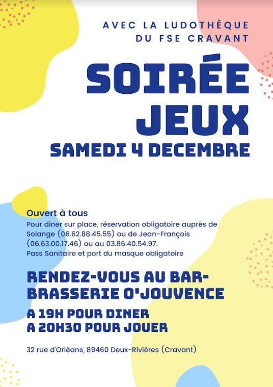Soirée Jeux Cravant 4 dec
