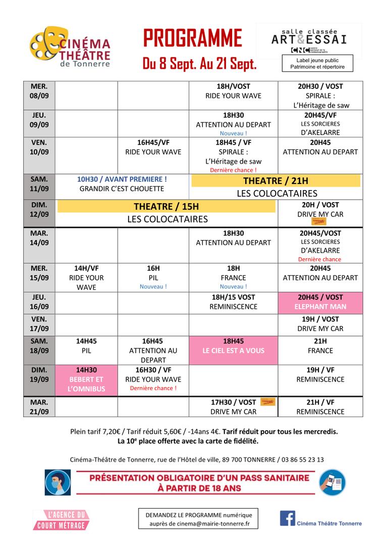 PROGRAMME 08-09 AU 21-09 GRILLE
