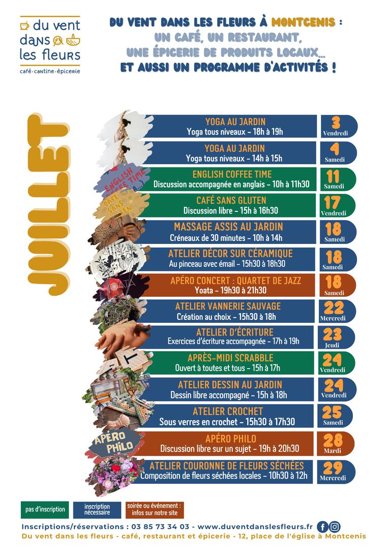 Programme de juillet 2026